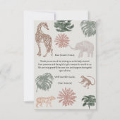 Bohoジャングルサファリベイビーシャワーありがとう サンキューカード (正面)