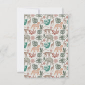 Bohoジャングルサファリベイビーシャワーありがとう サンキューカード (裏面)