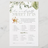 Bohoジャングルサファリベイビーシャワーキャンディ推測ゲーム チラシ (正面)