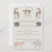 Bohoジャングルサファリベイビーシャワー誕生のお知らせ 招待状 (正面)