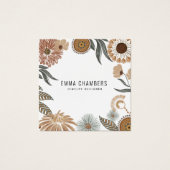 Bohoジュエリーデザイナーフローラスクエアディスプレイカード (正面)