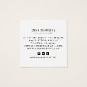 Bohoジュエリーデザイナーフローラスクエアディスプレイカード (裏面)