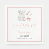 Bohoスイートピンクの女の子の衣装ベビーシャワー スタンダードランチョンナプキン (正面)