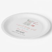 Bohoスイートピンクの女の子の衣装ベビーシャワー ペーパープレート (アングル)