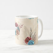 Bohoスカルと花付き骨格 コーヒーマグカップ (正面右)