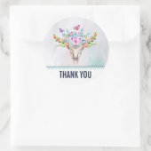 Bohoスカル蝶と花ありがとう ラウンドシール (バッグ)