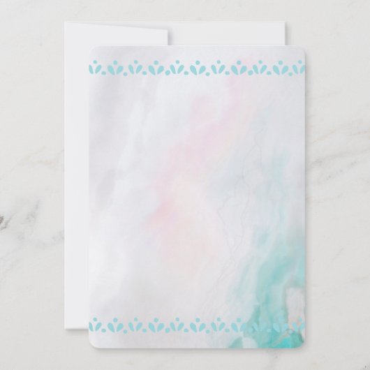 Bohoスカル蝶と花誕生日 招待状 (裏面)