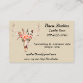 BoHoスカルWatercolorパーソナライズユーロサイズ100 名刺 (裏面)