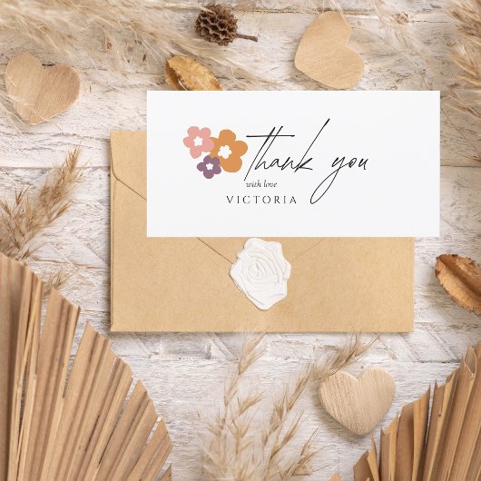 Bohoスクリプエレガントトフローラ サンキューカード