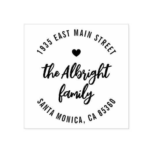 Bohoスクリプトファミリー名ハートラウンド差出人住所 ラバースタンプ (インプリント)