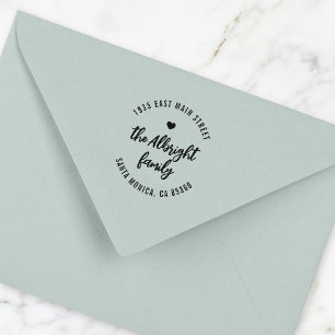 Bohoスクリプトファミリー名ハートラウンド差出人住所 ラバースタンプ