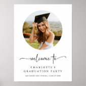 Bohoスクリプトフォトフォト卒業ウェルカムサイン ポスター (正面)