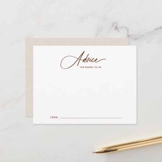 Bohoスクリプトベビーシャワーアドバイスカード ポストカード (正面/裏面インサイチュ)