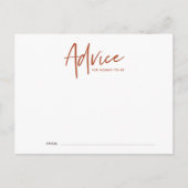 Bohoスクリプトベビーシャワーアドバイスカード ポストカード (正面)