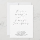 Bohoスクリプト白黒モダンブライダルシャワー招待 招待状 (正面)