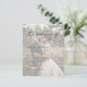 Bohoスクリプト素朴フォトバジェット結婚式招待状 (スタンド正面)