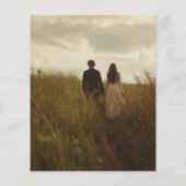 Bohoスクリプト素朴フォトバジェット結婚式招待状 (裏面)