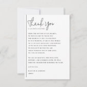 Bohoスクリプト&クラシックタイポグラフィフォト結婚ズ サンキューカード (裏面)