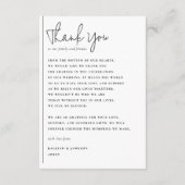 Bohoスクリプト&クラシックタイポグラフィフォト結婚ズ サンキューカード (裏面)