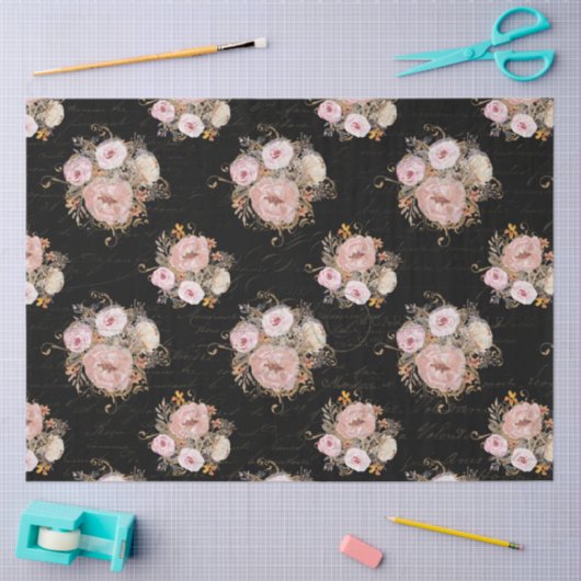 BOHOスクリプトEphemeraフローラ水の色の分離T 薄葉紙 (クラフト)