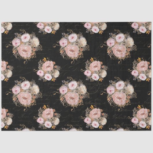 BOHOスクリプトEphemeraフローラ水の色の分離T 薄葉紙 (正面)