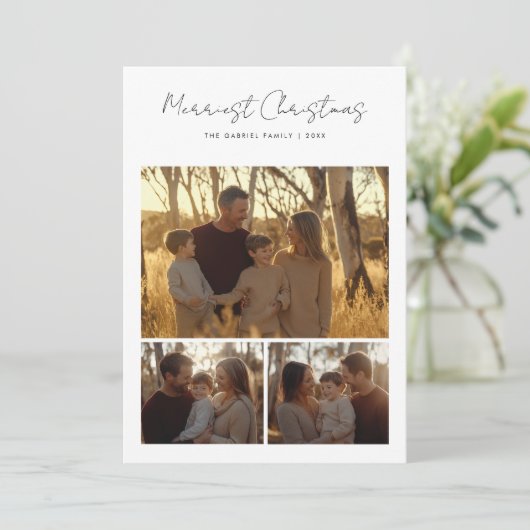 Bohoスクリプ素朴トメリースの家族写真 シーズンカード (スタンド正面)