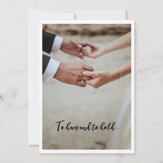 BOHOスタイルのウェディングフォト感謝カード 招待状 (裏面)