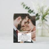 BOHOスタイルの写真付き結婚式のお礼 ポストカード (スタンド正面)