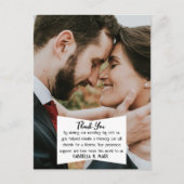 BOHOスタイルの写真付き結婚式のお礼 ポストカード (正面)