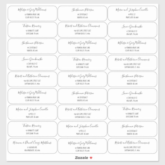 Bohoスタイルスクリプトレタリングゲストアドレス シール (シート)