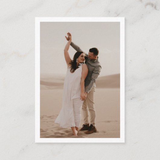 Bohoスタイル&エレガント QRコードフォトウェディングRSVP エンクロージャーカード (裏面)