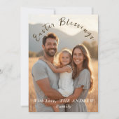 BohoストライプPastelイースターフォト シーズンカード (正面)