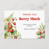 Bohoストロベリーベビーシャワーベリー甘い感謝 エンクロージャーカード (正面)