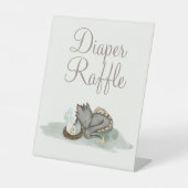 Bohoストーリーブックドラゴンベビーシャワーおむつラッフル 台座サイン (正面)