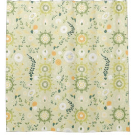 Bohoセージ緑のマンダラシャワーカーテン シャワーカーテン