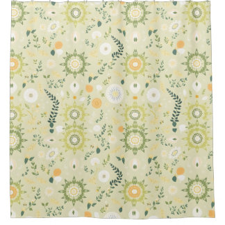 Bohoセージ緑のマンダラシャワーカーテン シャワーカーテン
