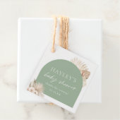 Bohoセージ緑の赤ちゃんシャワーありがとうメッセージカード フェイバータグ (インサイチュ)