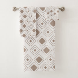 Bohoソフトニュートラルトライバルジオメトリックパタアステカーン バスタオルセット