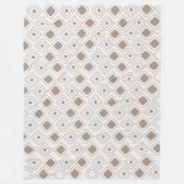 Bohoソフトニュートラルトライバルジオメトリックパタアステカーン フリースブランケット