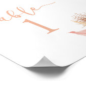 Bohoソフトピンクテーブル番号 ポスター (角)