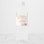 Bohoソフトピンクフローラ花赤ちゃんシャワー ペットボトルラベル (正面)