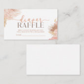 Bohoソフトピンクフローラ赤ちゃんシャワーおむつラッフル エンクロージャーカード (正面/裏面)