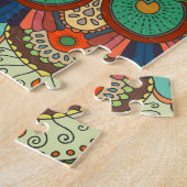 Bohoタイル：カラフルパッチワークのシームレスなパターン ジグソーパズル (側面)