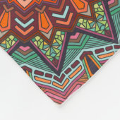 Bohoタイル：カラフルパッチワークのシームレスなパターン フリースブランケット (角)