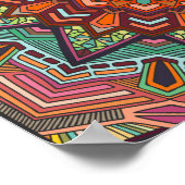 Bohoタイル:カラフルパッチワークのシームレスなパターン ポスター (角)