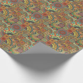Bohoタイル:カラフルパッチワークのシームレスなパターン ラッピングペーパー (角)