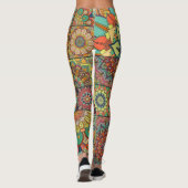 Bohoタイル：カラフルパッチワークのシームレスなパターン レギンス (裏面)