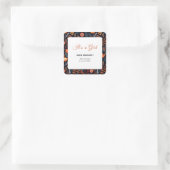 BOHOターコイズ秋秋フローラガールベビーシャワー スクエアシール (バッグ)