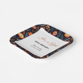 BOHOターコイズ秋秋フローラガールベビーシャワー ペーパープレート (傾斜あり)