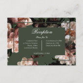 Bohoダーク牡丹の花ウェディングレセプション エンクロージャーカード (正面)
